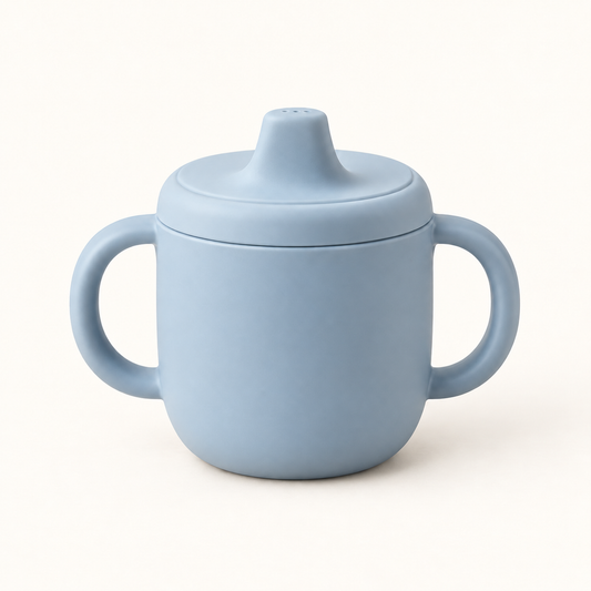 Skinkfine Blue Double-Handle Training Cup – Lidded Cup with Drinking Spout