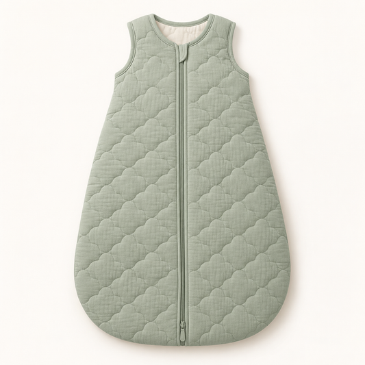 Skinkfine Sage Green Quilted Baby Sleep Sack – Sleeveless Wearable Sleep Bag