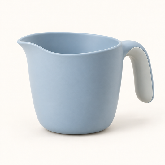Skinkfine Blue Baby Bath Rinse Cup – Wide-Opening Pouring Cup with Handle
