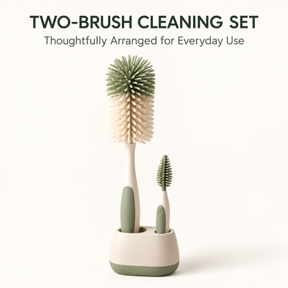 Skinkfine Bottle Cleaning Brush Set – Two-Brush Kit with Storage Stand