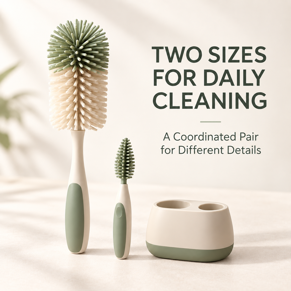 Skinkfine Bottle Cleaning Brush Set – Two-Brush Kit with Storage Stand