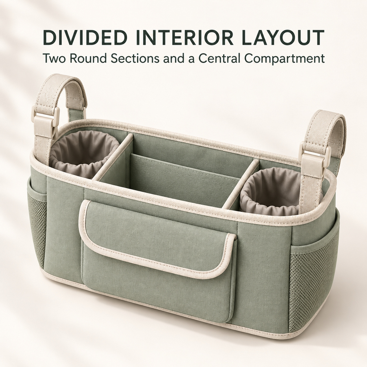 Skinkfine Sage Green Stroller Organizer – Multi-Compartment Hanging Storage Bag