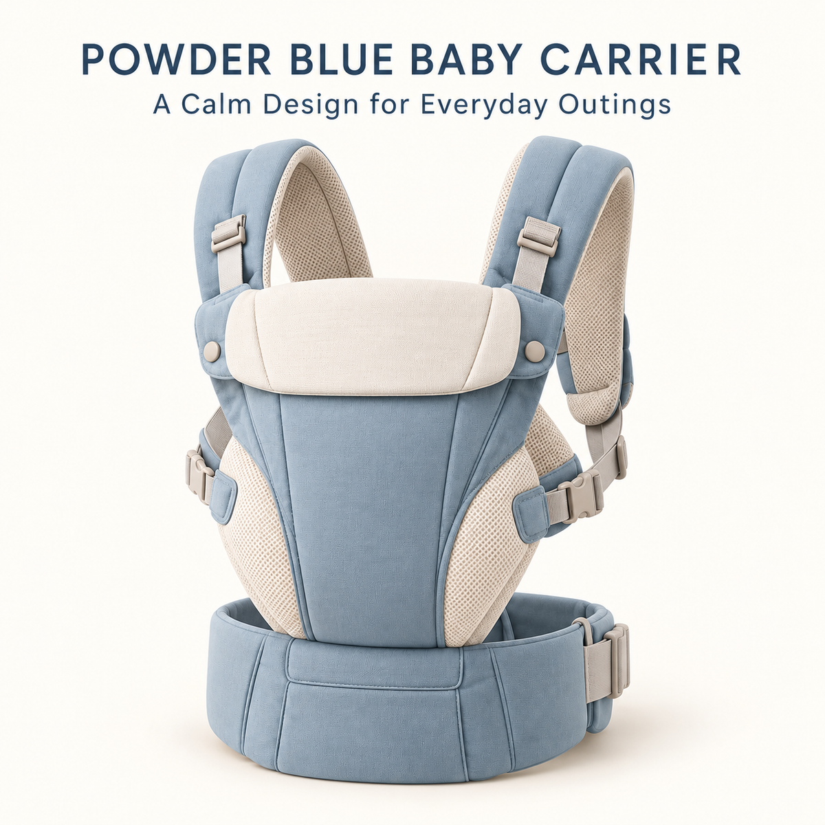Skinkfine Blue Structured Baby Carrier – Adjustable Carrier with Wide Waist Belt