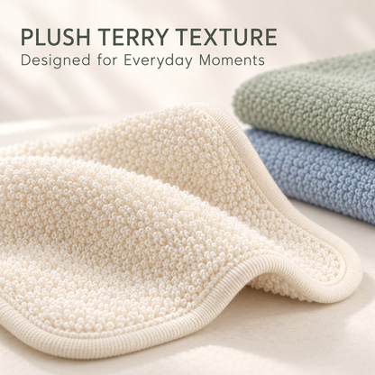 Skinkfine Pastel Baby Washcloths – Six-Piece Terry-Textured Cloth Set